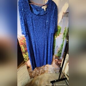 A.J. Bari Royal Blue Sequin Dress